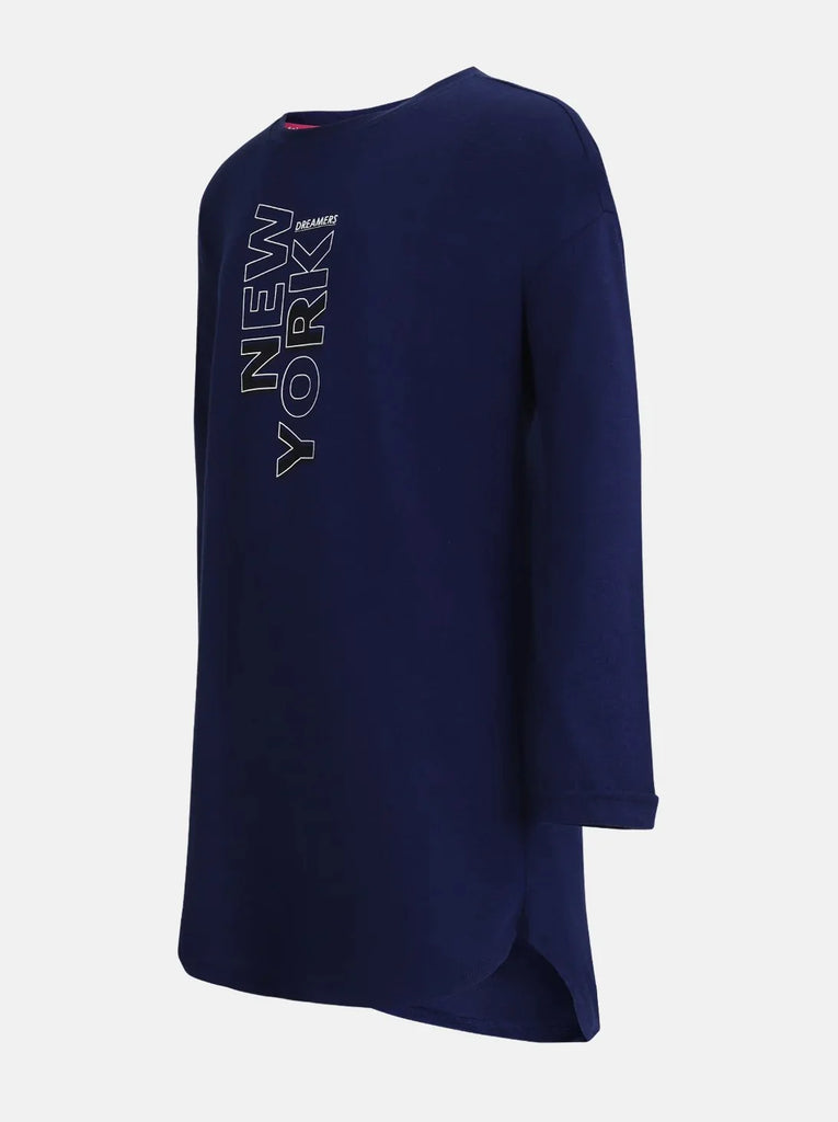 Imperial Blue JOCKEY Girl's Full Sleeve Long Length T-Shirt