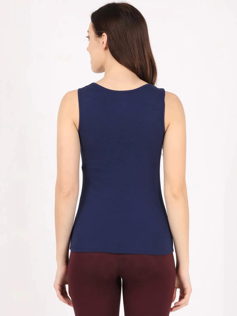 Imperial Blue JOCKEY Women's Slim Fit Solid Tank Top