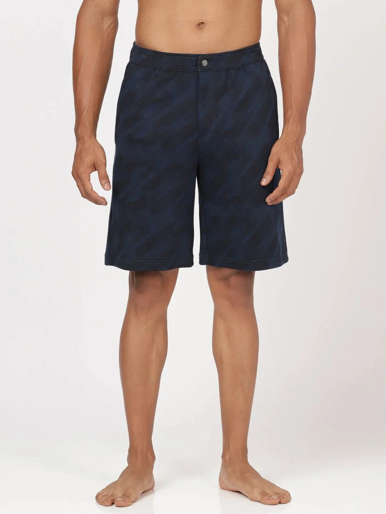 Insignia Blue JOCKEY Men's Straight Fit Printed Shorts