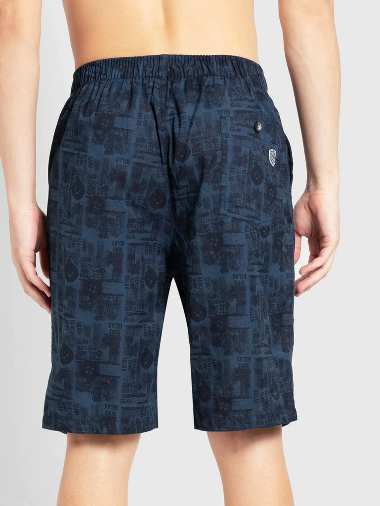 Insignia Blue JOCKEY Men's Regular Fit Printed Bermuda