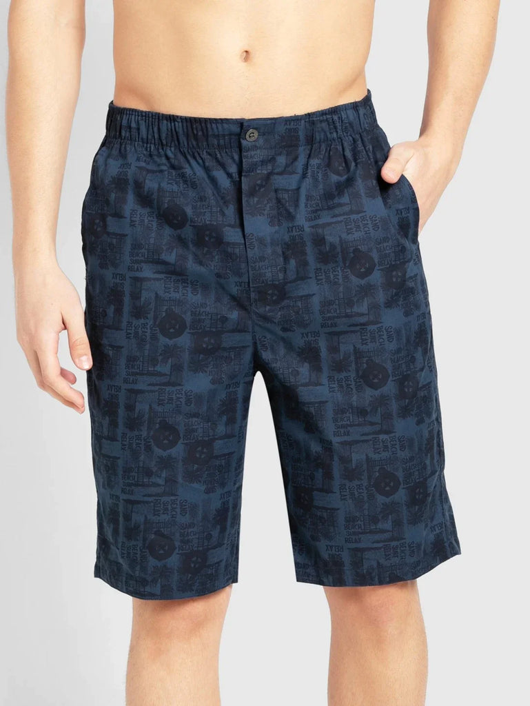 Insignia Blue JOCKEY Men's Regular Fit Printed Bermuda