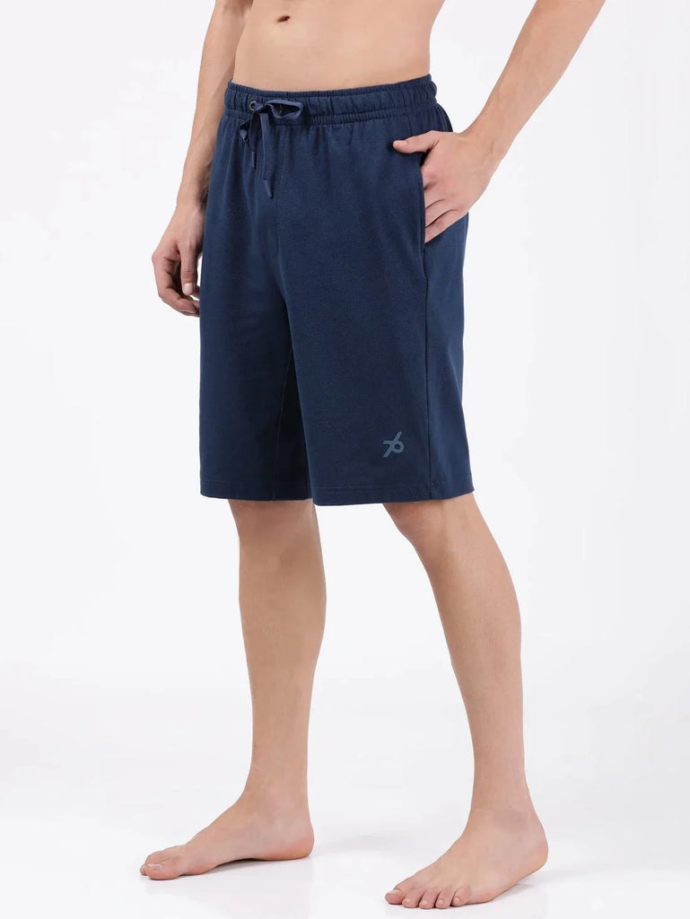 Insignia Blue JOCKEY Men's Super Combed Cotton Regular Fit Solid Shorts