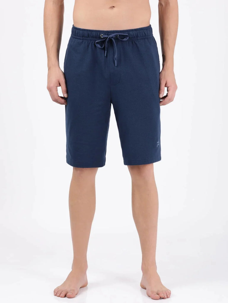 Insignia Blue JOCKEY Men's Super Combed Cotton Regular Fit Solid Shorts