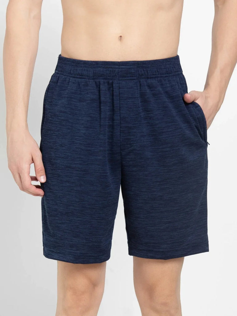 Insignia Blue JOCKEY Men's Microfiber Straight Fit Solid Shorts