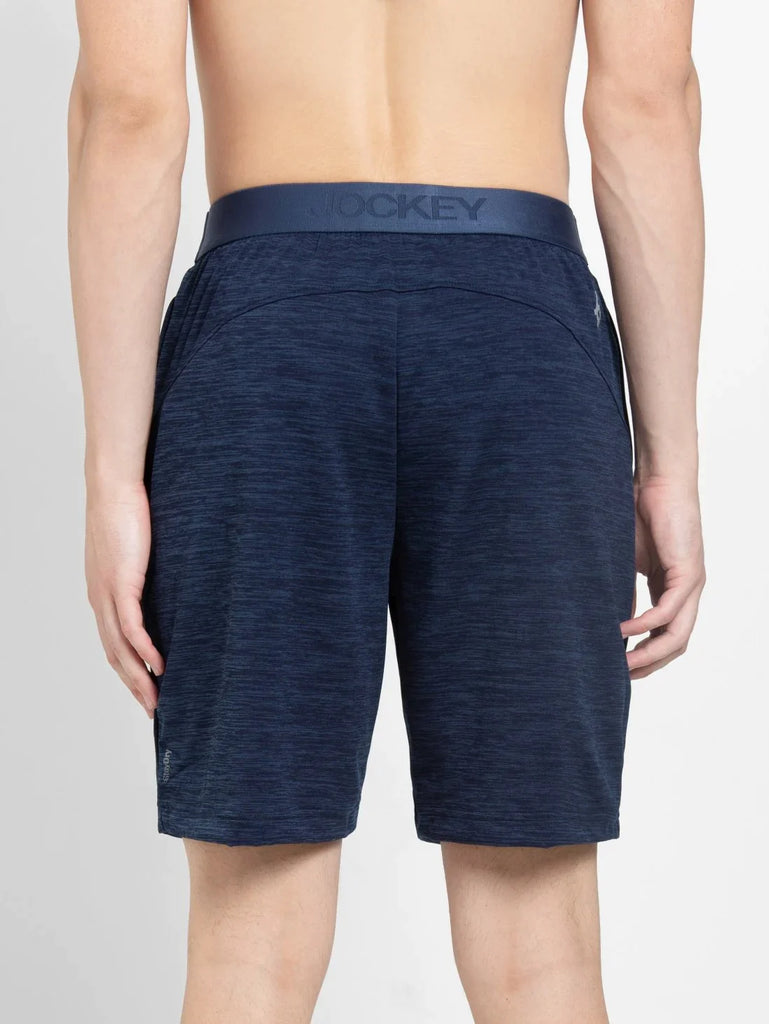 Insignia Blue JOCKEY Men's Microfiber Straight Fit Solid Shorts