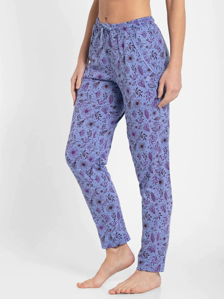 Iris Blue Assorted Prints JOCKEY Women's Relaxed Fit Printed Pyjama.