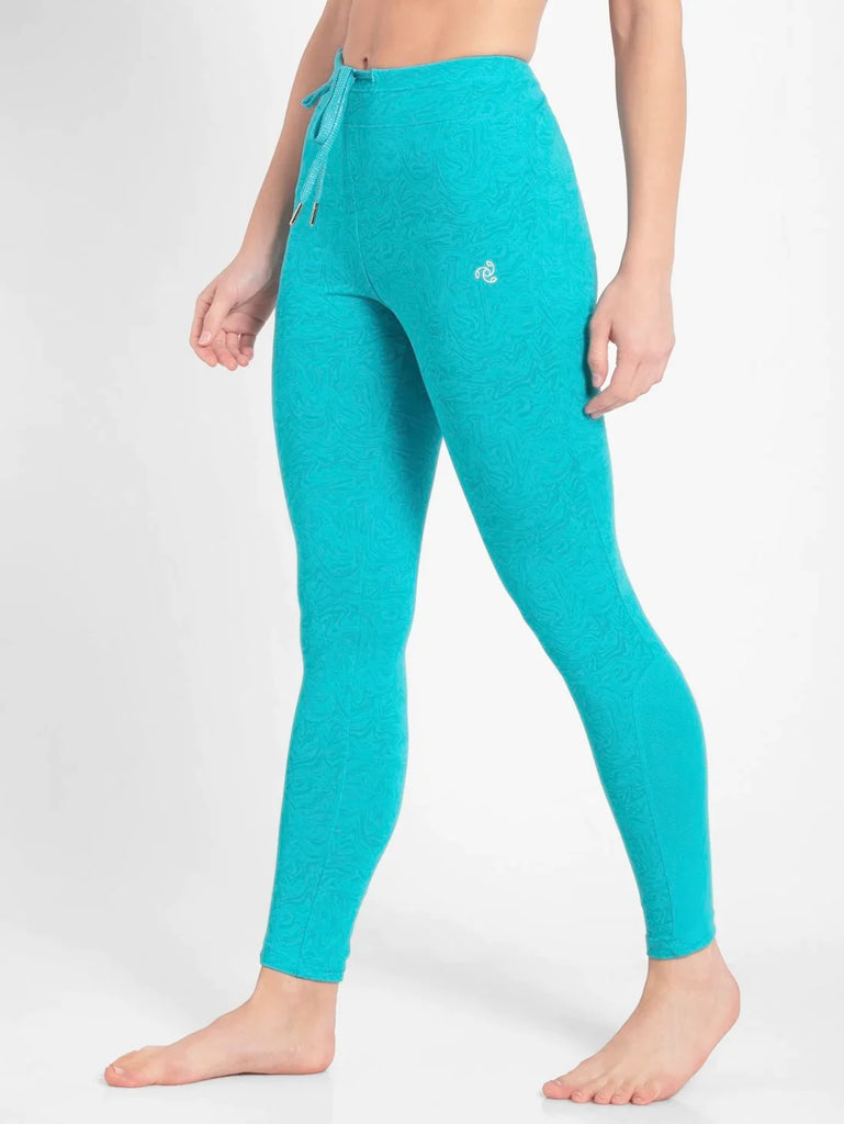 J Teal Printed JOCKEY Women's Yoga Pants.