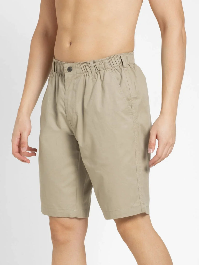 Khaki JOCKEY Men's Straight Fit Solid Shorts