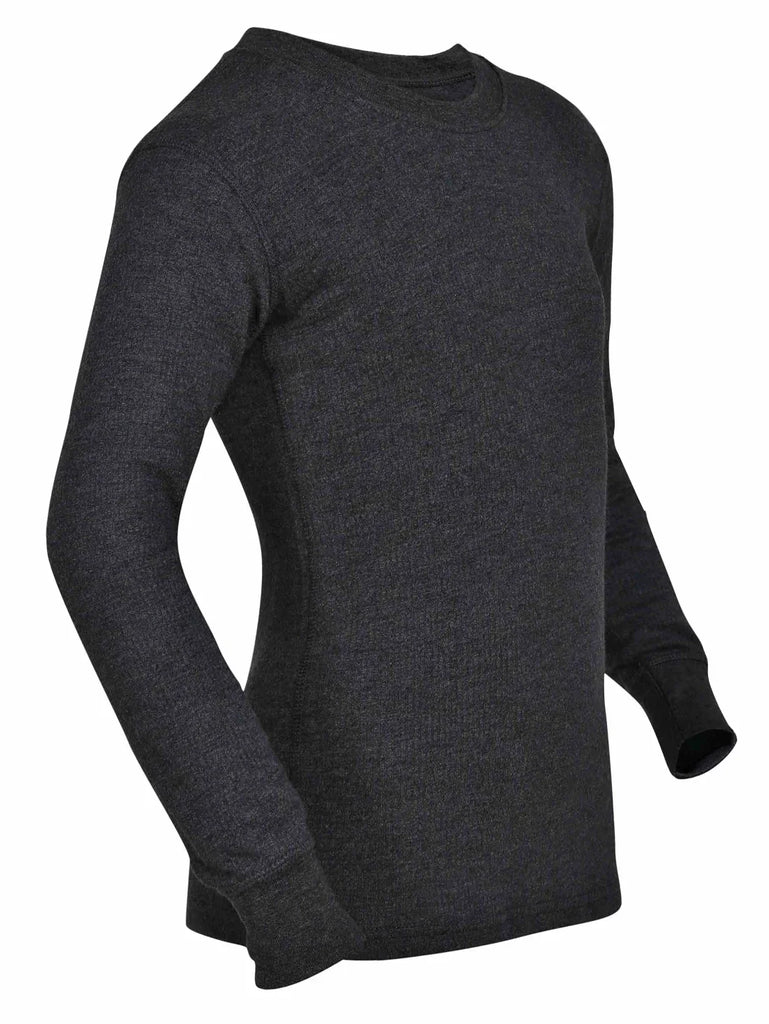 Charcoal Melange JOCKEY Unisex Kid's Combed Cotton Full Sleeve Thermal Undershirt