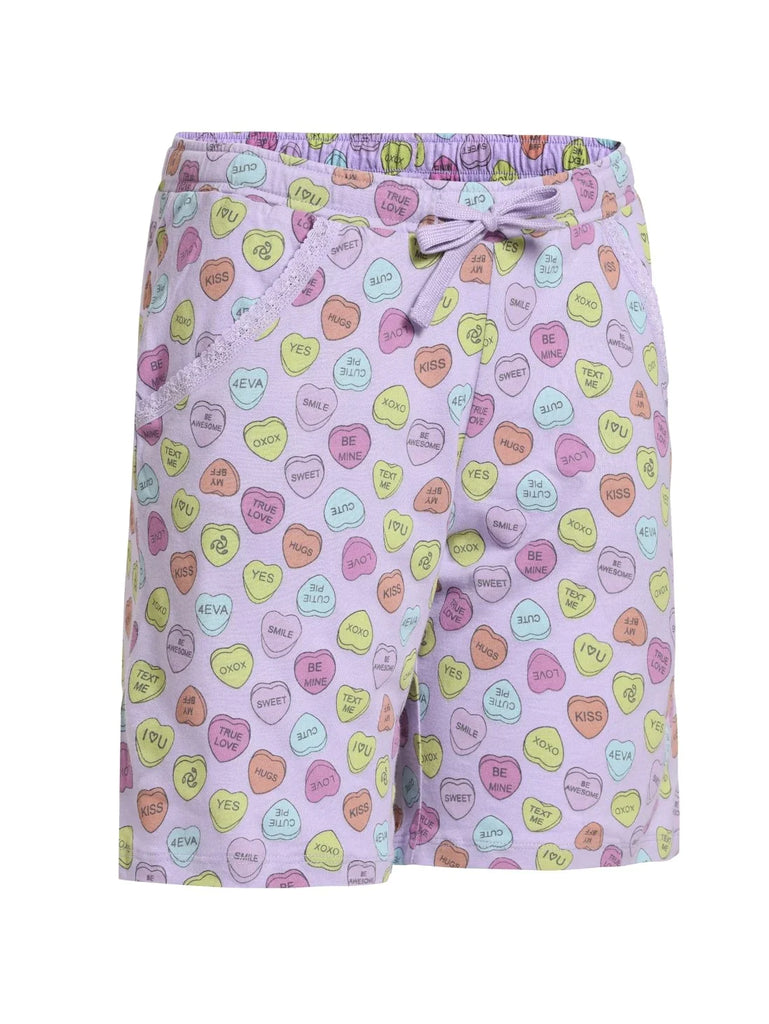 Lavender Jokcey Girls Relaxed Fit Printed Shorts