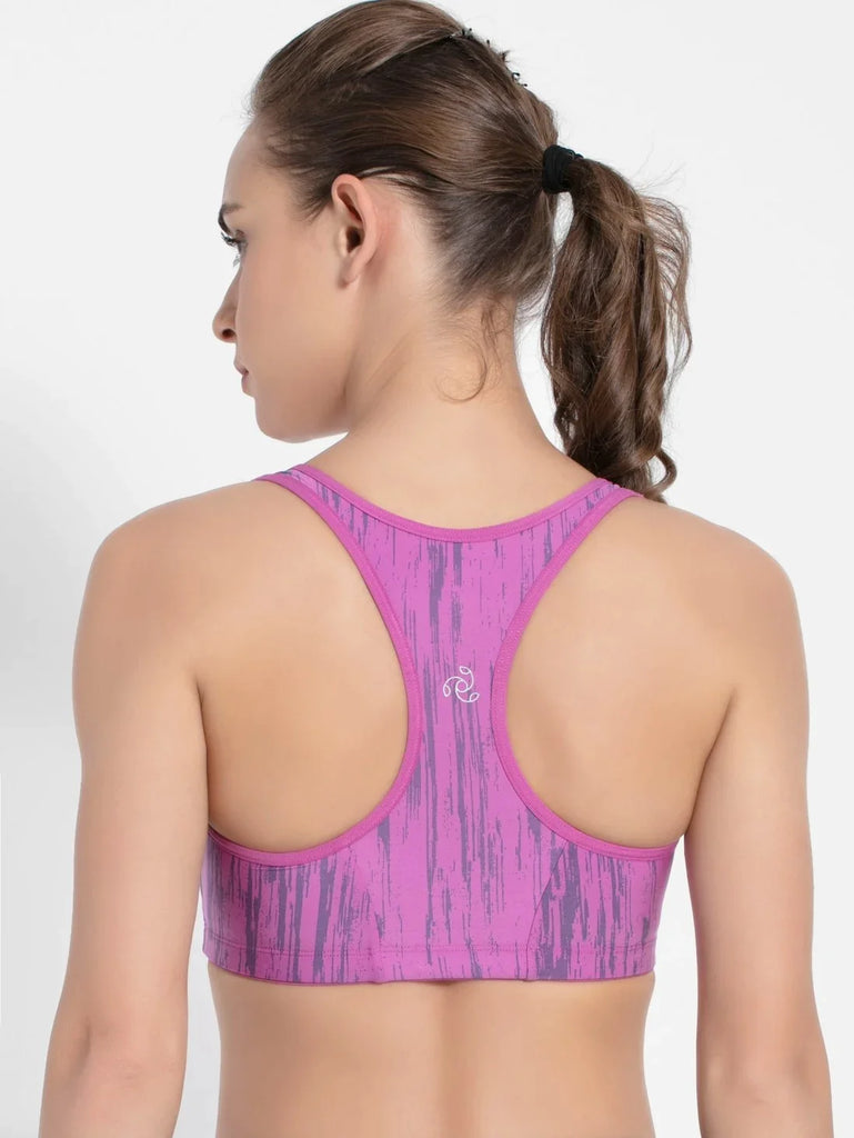 Lavender Scent Assorted Prints JOCKEY Women's Racer Back Sports Bra.