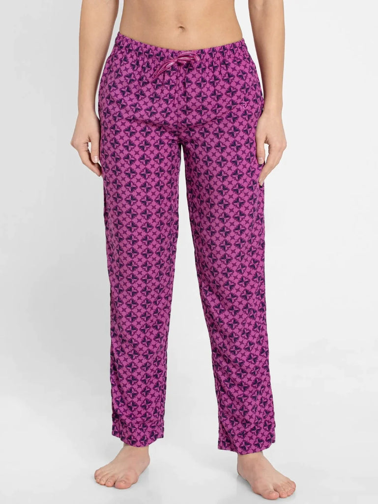 Lavender Scent Assorted Prints JOCKEY Women's Relaxed Fit Pyjama.