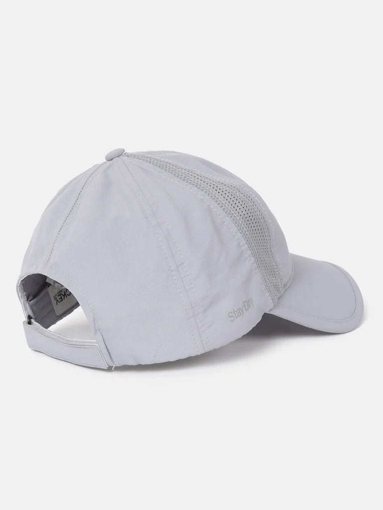 Light Grey Polyester Solid Cap with Adjustable Back Closure