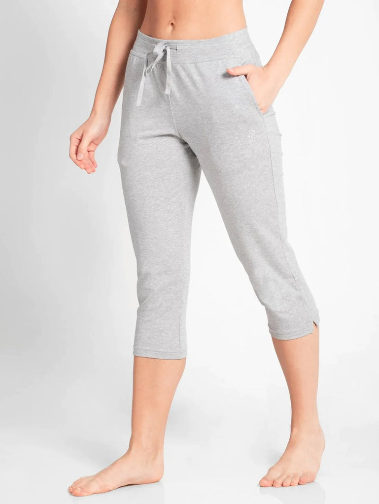 Light Grey Melange JOCKEY Women's Slim Fit Capri.