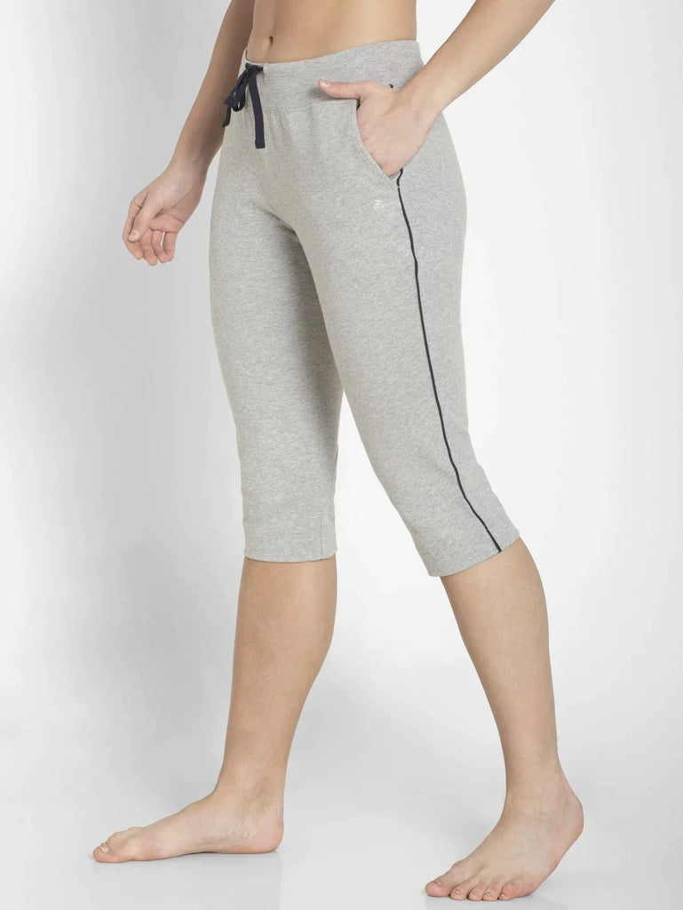 Light Grey Melange JOCKEY Women's Relaxed Fit Capri.