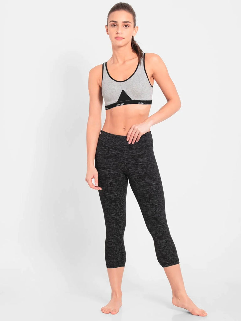 Light Grey Melange JOCKEY Women's Wirefree Non Padded Slip-On Active Bra.