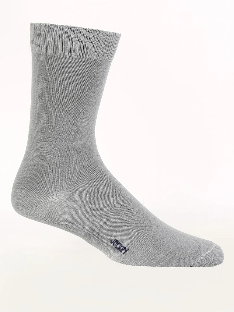 Light Grey Jockey Men's Mercerized Cotton Stretch Crew Length Socks with Stay Fresh Treatment