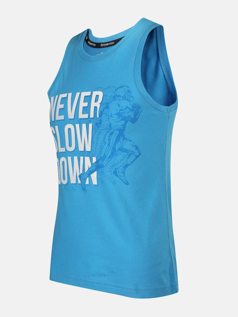 Malibu Blue Jockey Boy's Super Combed Cotton Tank Top