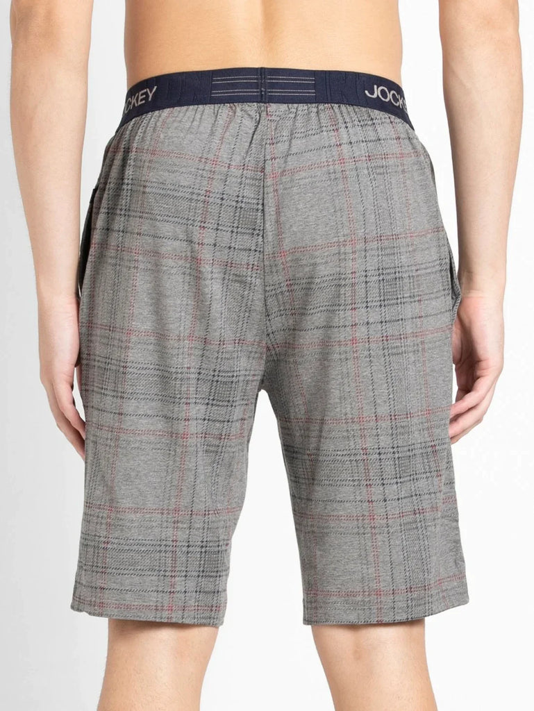 Mid Grey Melange & Ash Grey JOCKEY Men's Regular Fit Checkered Sleep Shorts