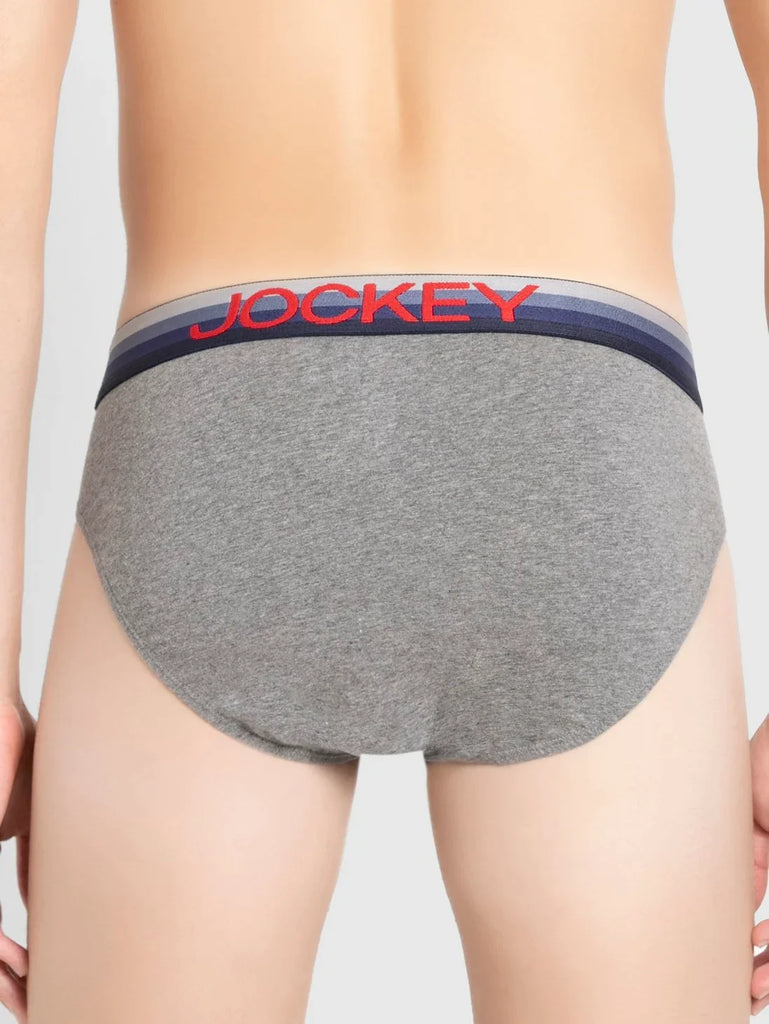 Mid Grey Melange Solid Jockey Brief Underwear Men