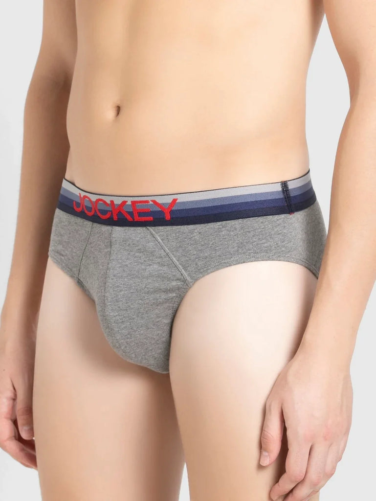 Mid Grey Melange Solid Jockey Brief Underwear Men