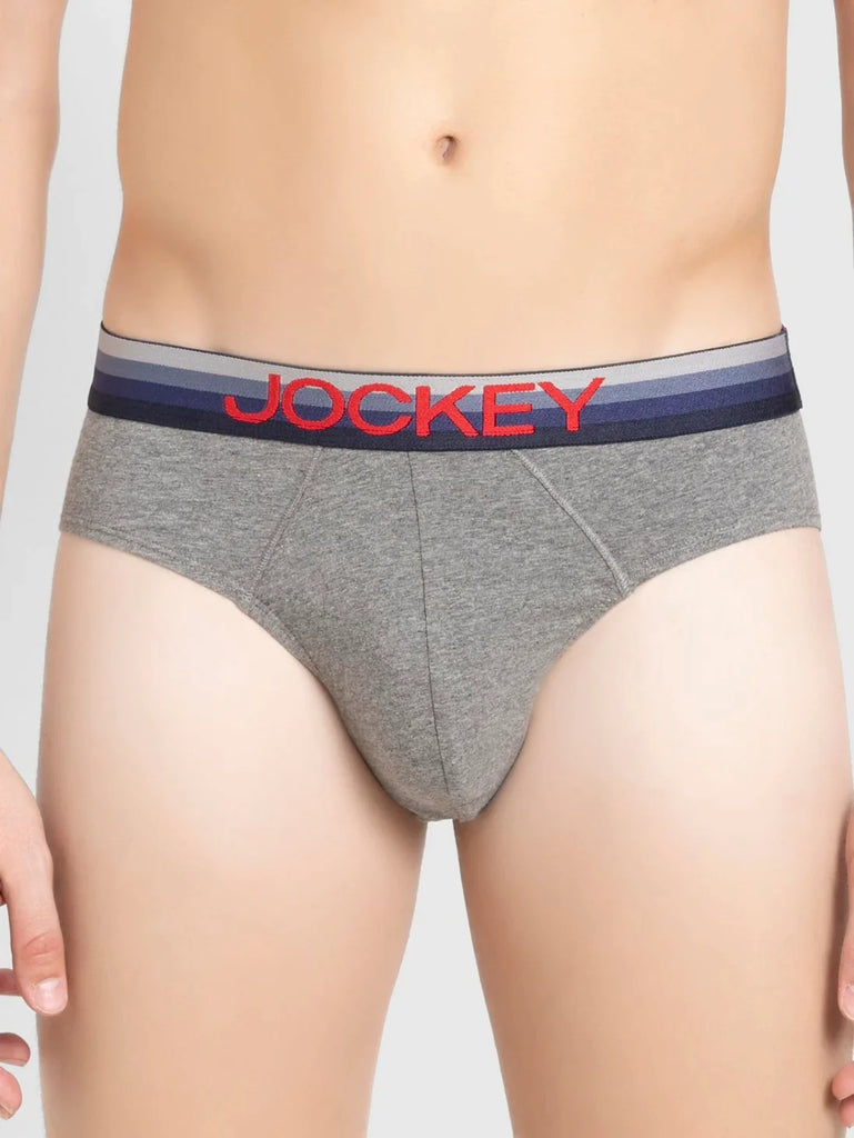 Mid Grey Melange Solid Jockey Brief Underwear Men