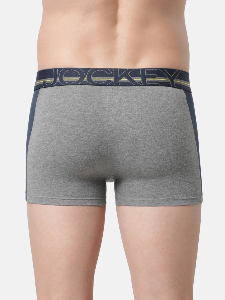 Mid Grey Melange Jockey Elastane Stretch Solid Trunk Underwear For Men