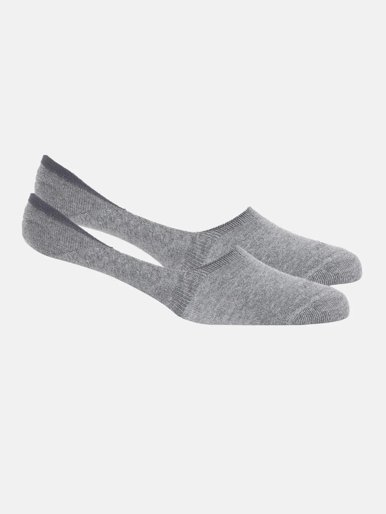 Mid Grey Melange Jockey Men's Compact Cotton Stretch No Show Socks With Stay Fresh Treatment 