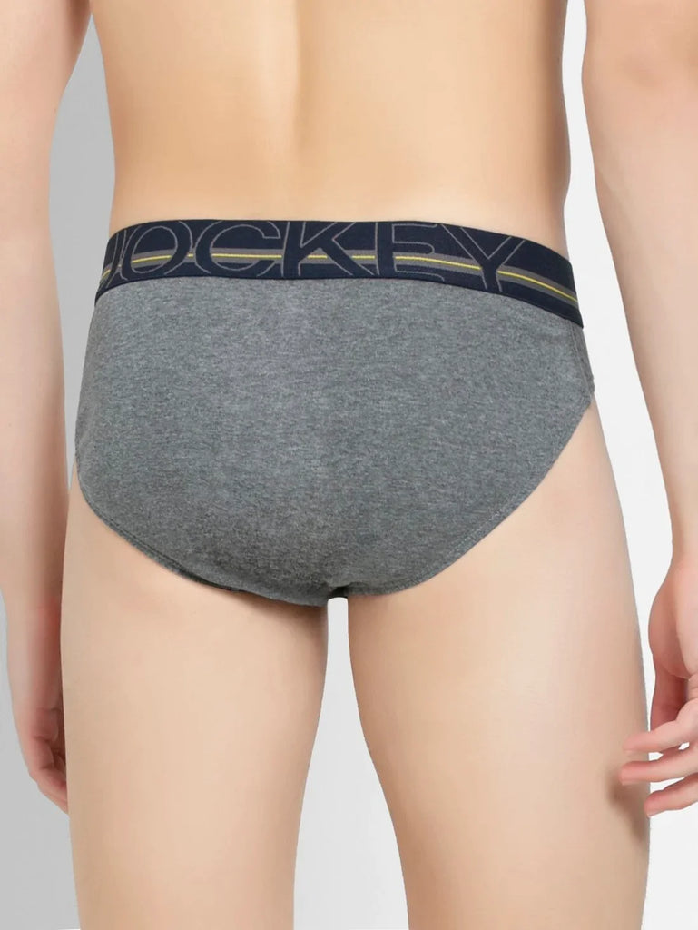 Mid Grey Melange Jockey Solid Brief Underwear Men