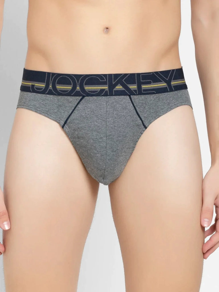 Mid Grey Melange Jockey Solid Brief Underwear Men