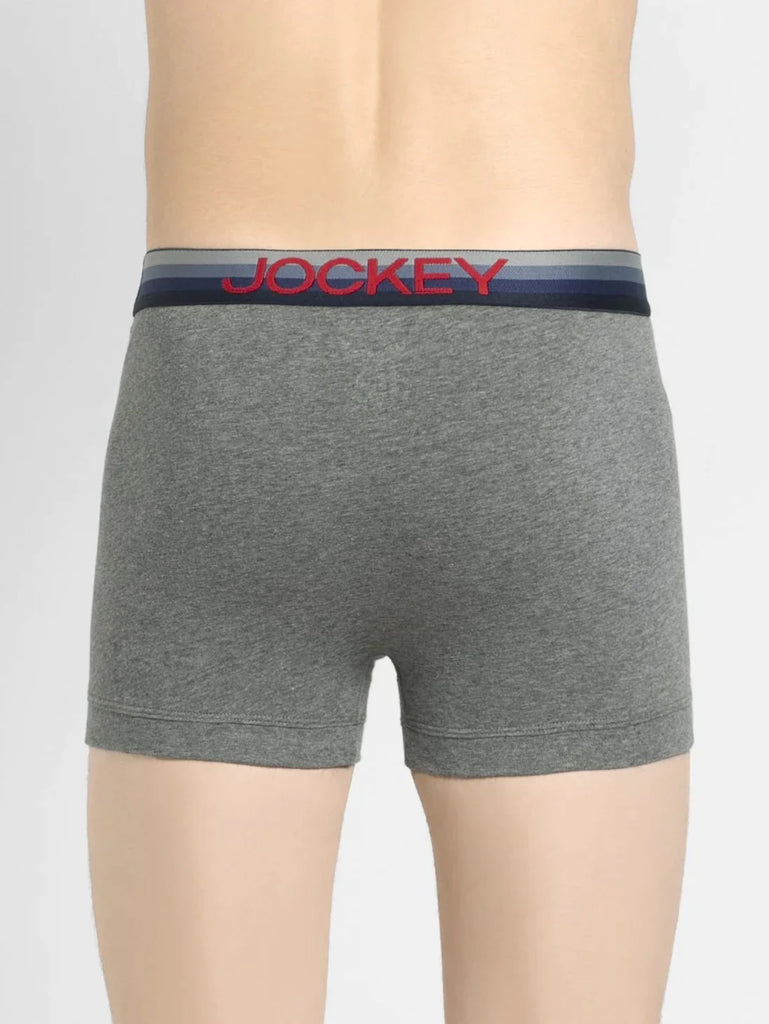 Mid Grey Melange Jockey Elastane Stretch Solid Trunk Underwear For Men