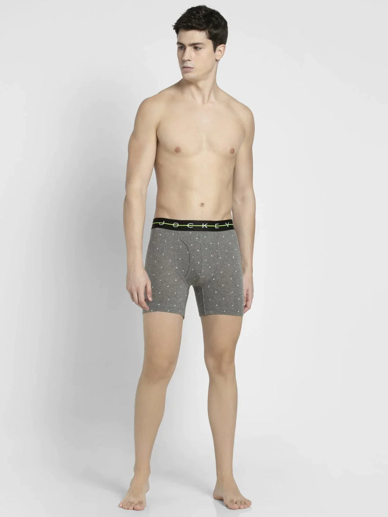 Mid Grey with Black Des08 Jockey Boxer Brief Underwear