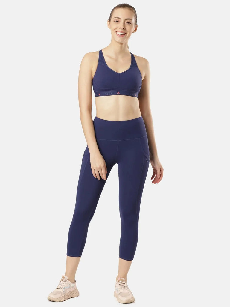 Midnight Sail JOCKEY Women's Wirefree Padded Full Coverage Sports Bra.