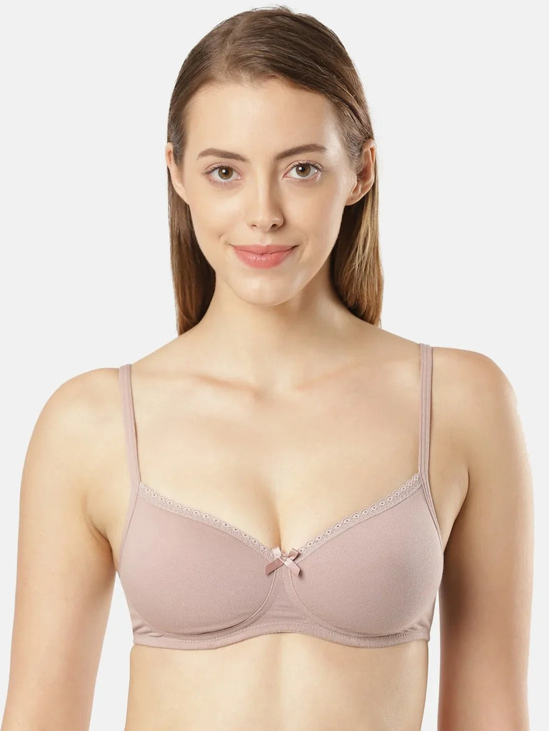 Mocha JOCKEY Women's Wirefree Padded Medium Coverage T-Shirt Bra