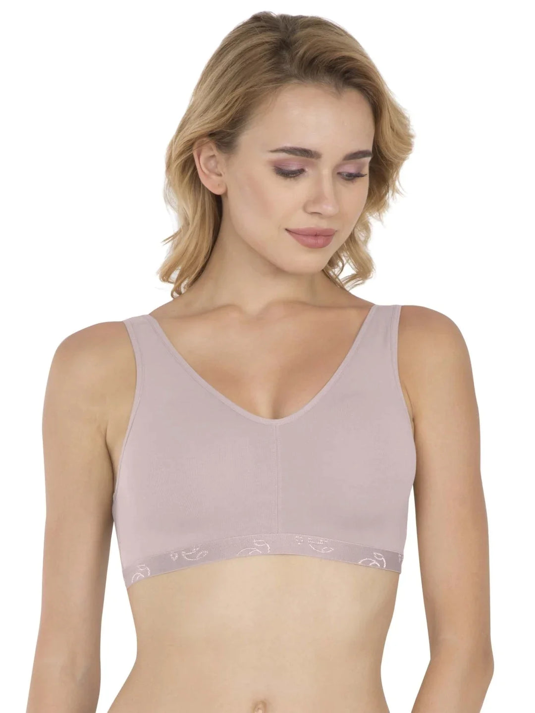 Buy Women's Wirefree Padded Super Combed Cotton Elastane Stretch Full  Coverage Sleep Bra with Removable Pads and Ultrasoft Underband - Mocha ES04