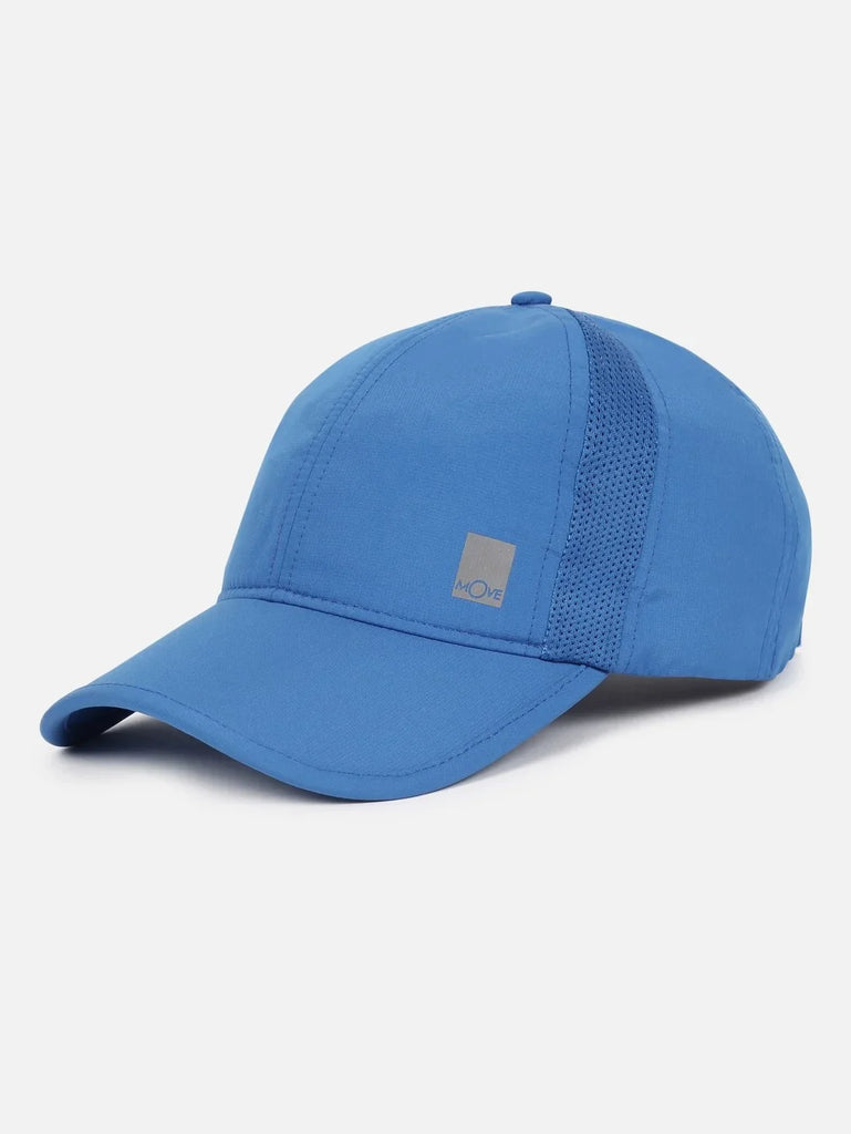 Move Blue Polyester Solid Cap with Adjustable Back Closure