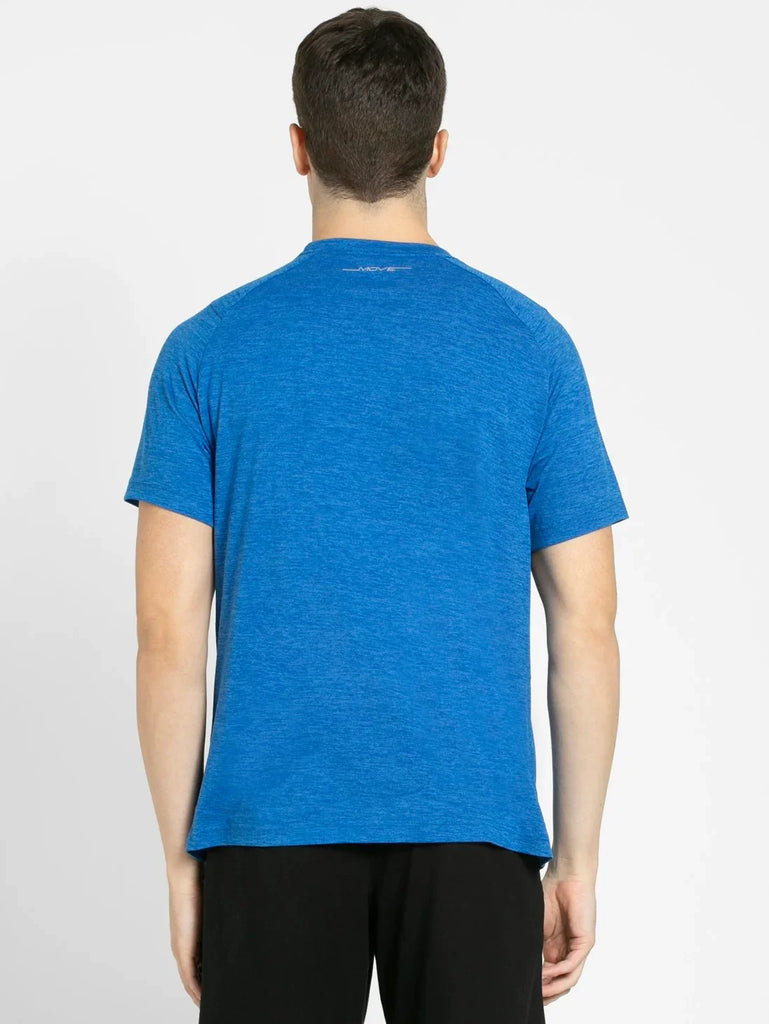 Move Blue JOCKEY Men's Printed Round Neck Half Sleeve T-Shirt