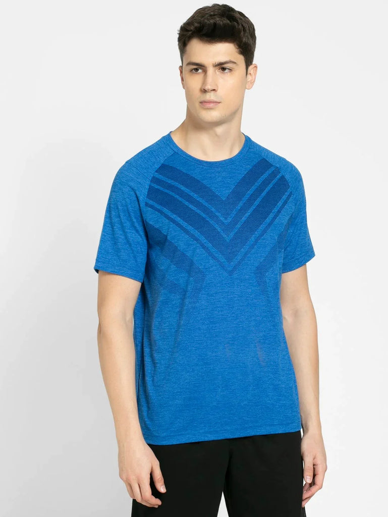 Move Blue JOCKEY Men's Printed Round Neck Half Sleeve T-Shirt