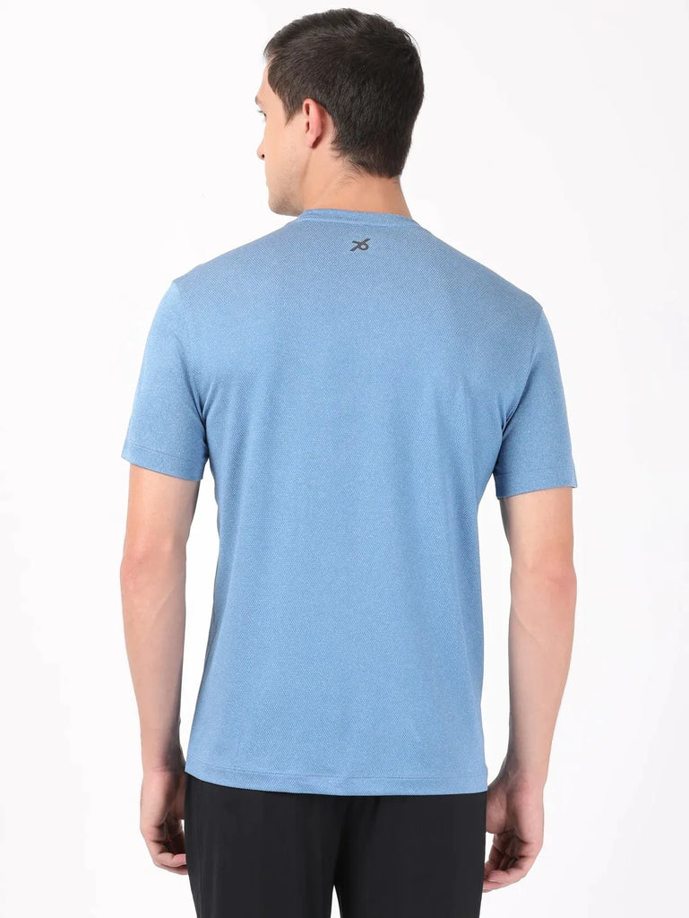 Move Blue JOCKEY Men's Recycled Microfiber Round Neck Half Sleeve T-Shirt