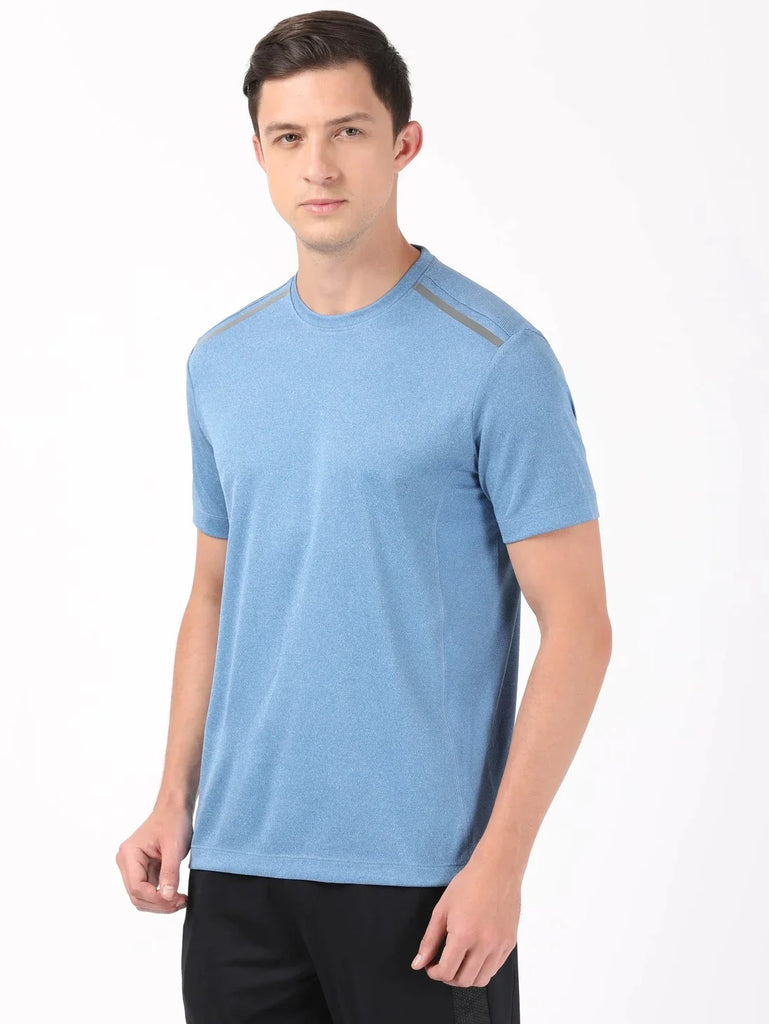 Move Blue JOCKEY Men's Recycled Microfiber Round Neck Half Sleeve T-Shirt