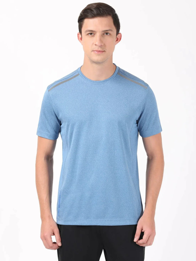 Move Blue JOCKEY Men's Recycled Microfiber Round Neck Half Sleeve T-Shirt