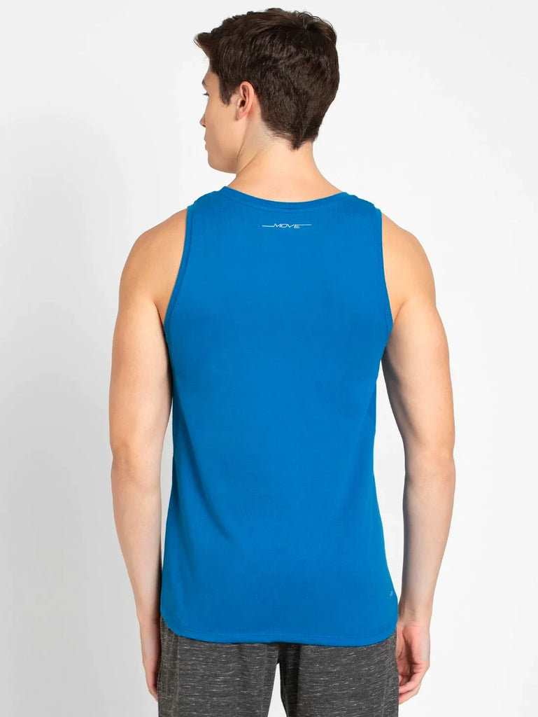 Move Blue JOCKEY Men's Solid Low Neck Tank Top