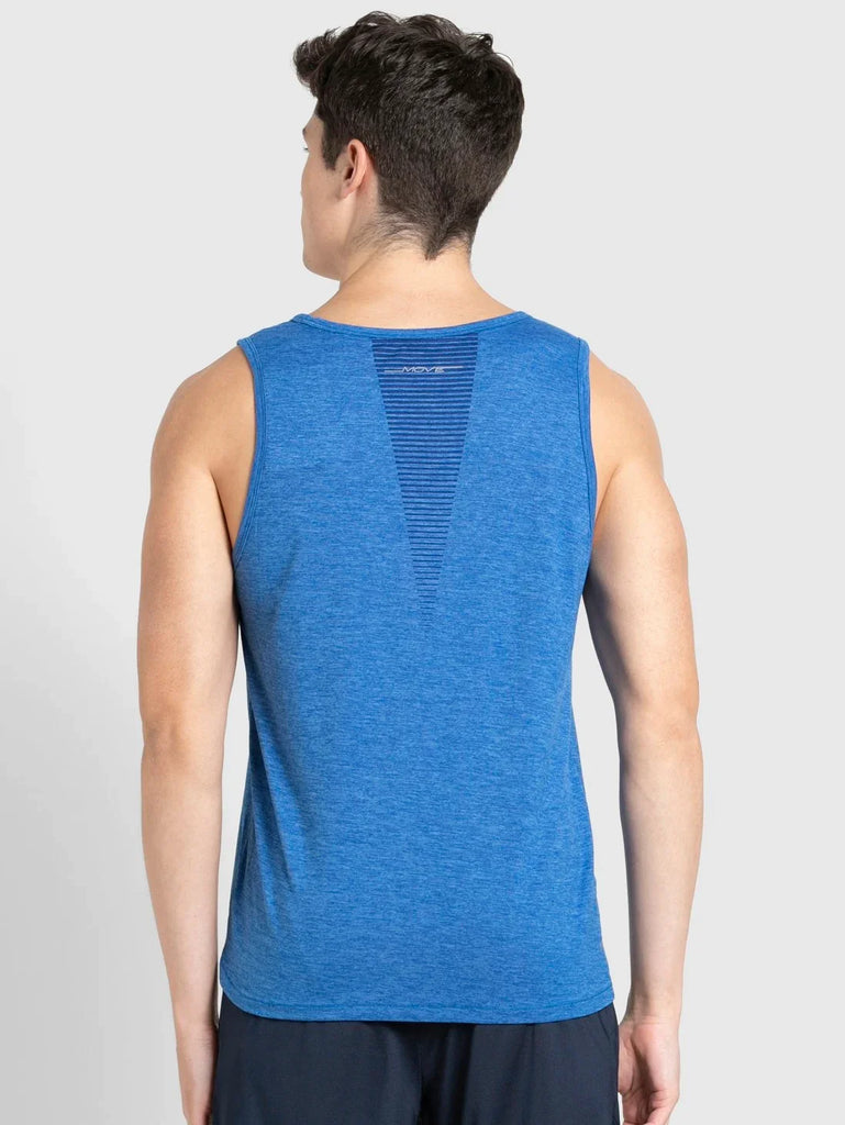 Move Blue JOCKEY Men's Solid Low Neck Tank Top