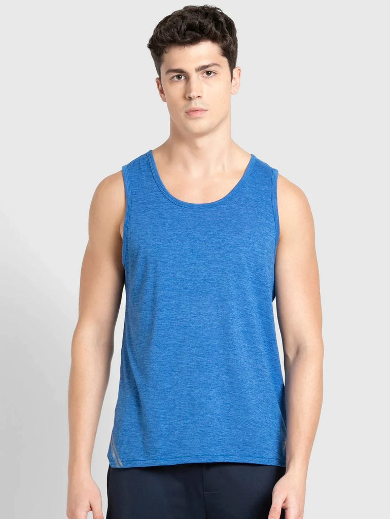 Move Blue JOCKEY Men's Solid Low Neck Tank Top