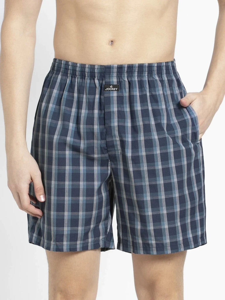 Multi Colour Men's Cotton Woven Checkered Boxer Shorts