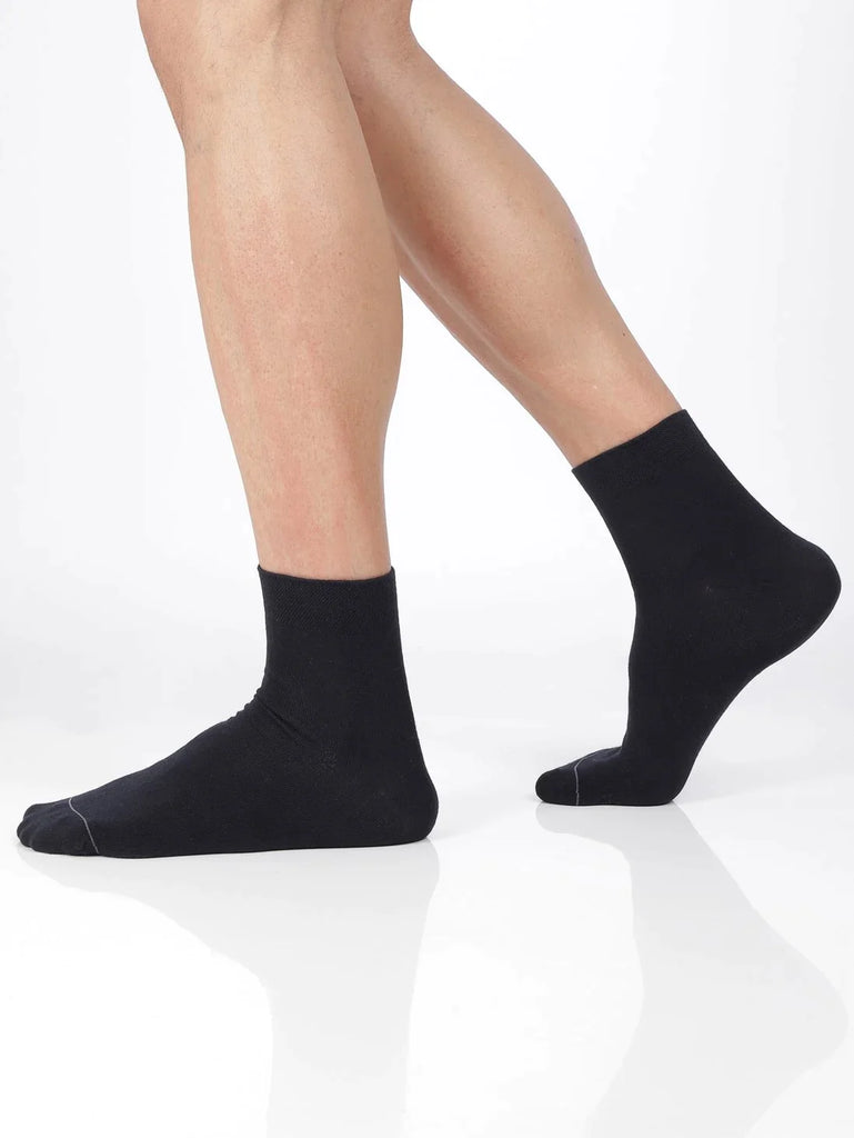 Navy Jockey Men's Modal Cotton Stretch Ankle Length Socks with Stay Fresh Treatment