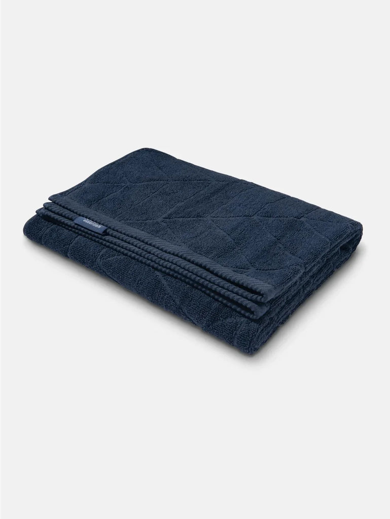 Cotton Terry Ultrasoft and Durable Patterned Bath Towel Navy