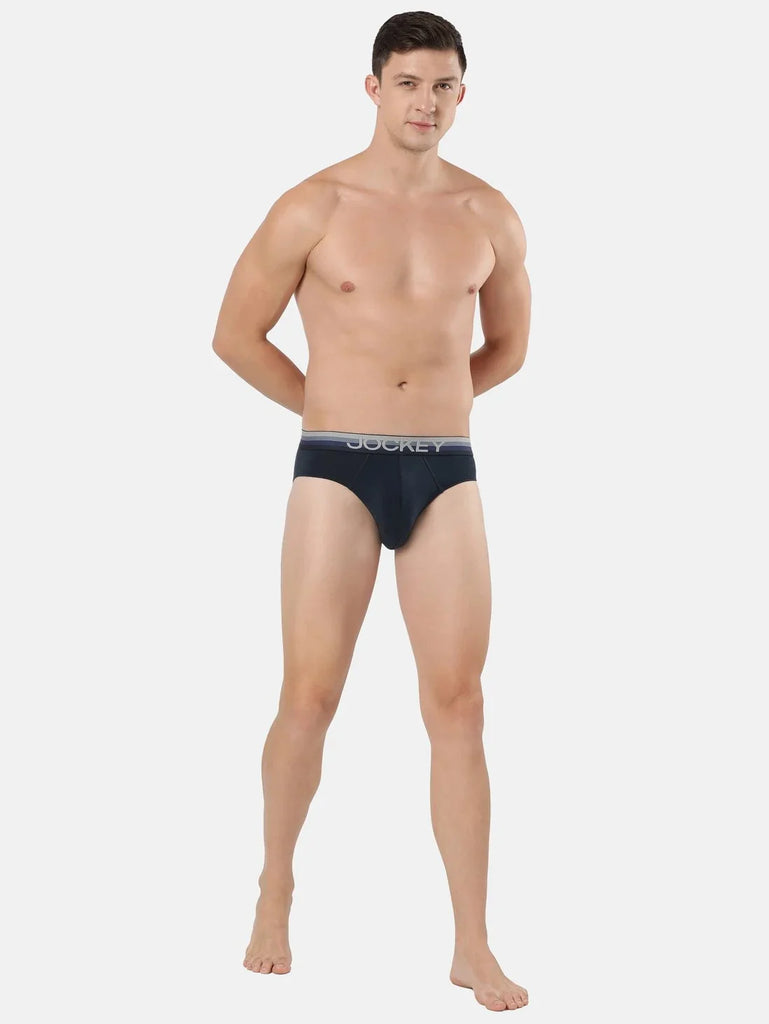 Navy Solid Jockey Brief Underwear Men