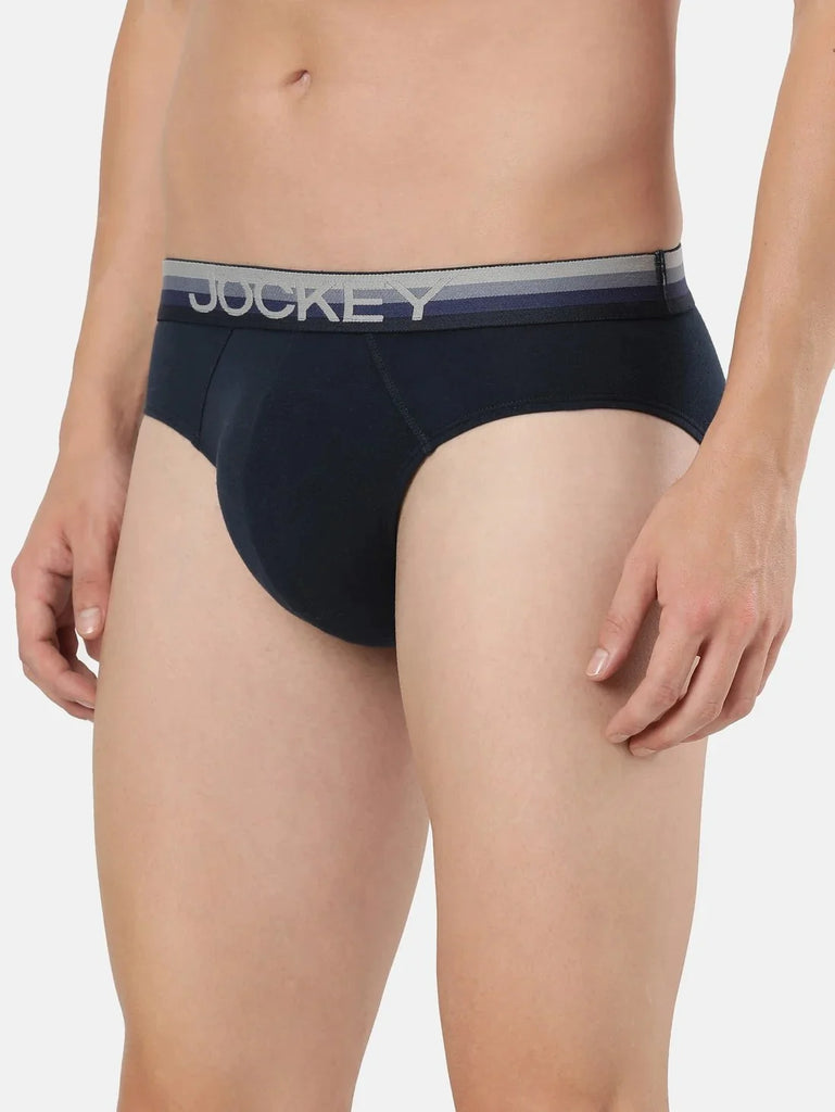 Navy Solid Jockey Brief Underwear Men