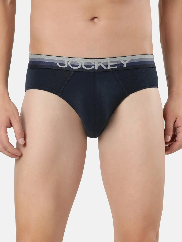 Navy Solid Jockey Brief Underwear Men